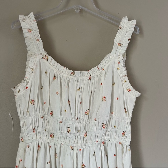 Old Navy Colorway Fit & Flare White Ditsy Floral Cottagecore Midi Dress L - Picture 10 of 16